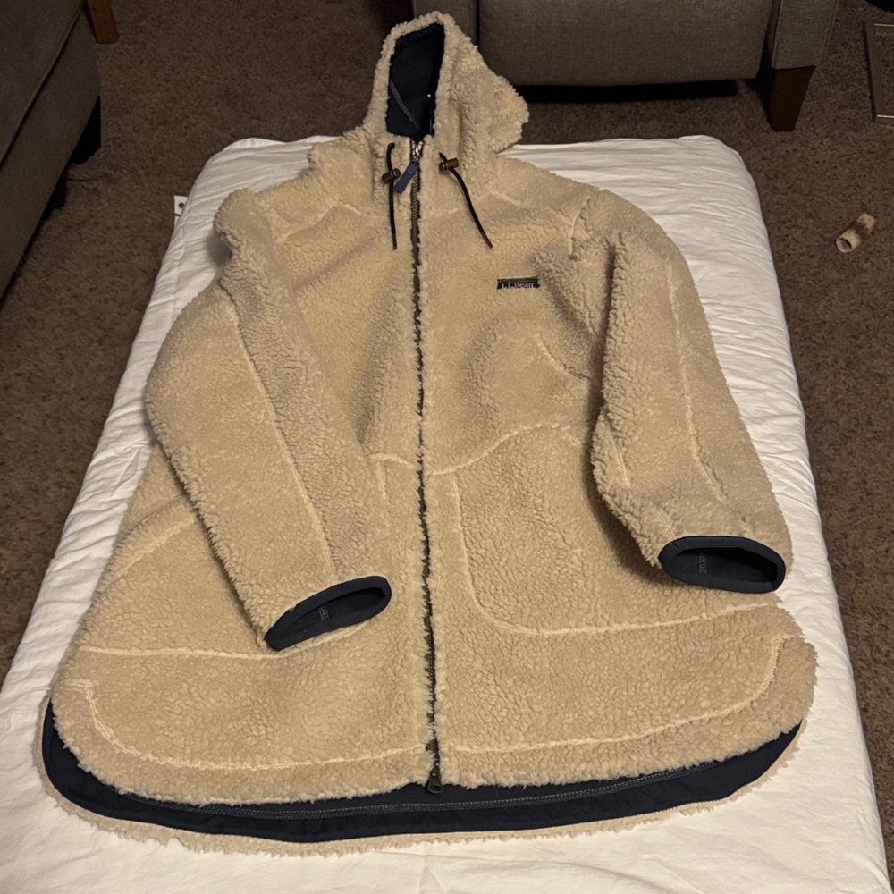 L.L. Bean Cream Sherpa Fleece Jacket